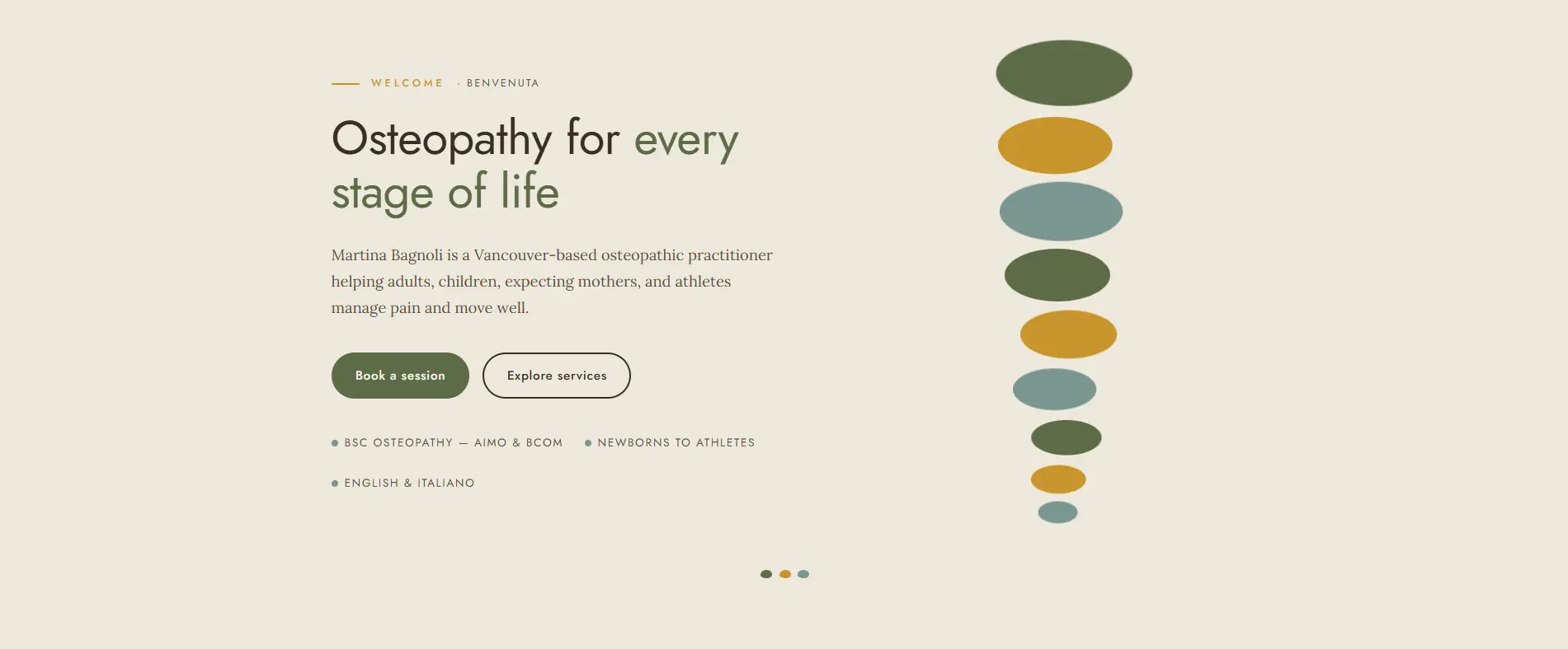 Osteopathy by Martina website homepage